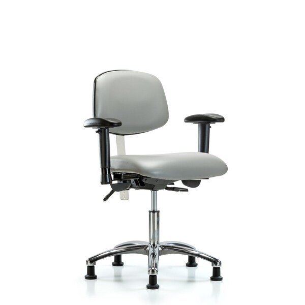 Clean Room Chair Desk Chair, Vin, Chr, Tilt, AA, Gld, Dov, CL100, Adjustable Arms, 18" to 23" Height, Dove