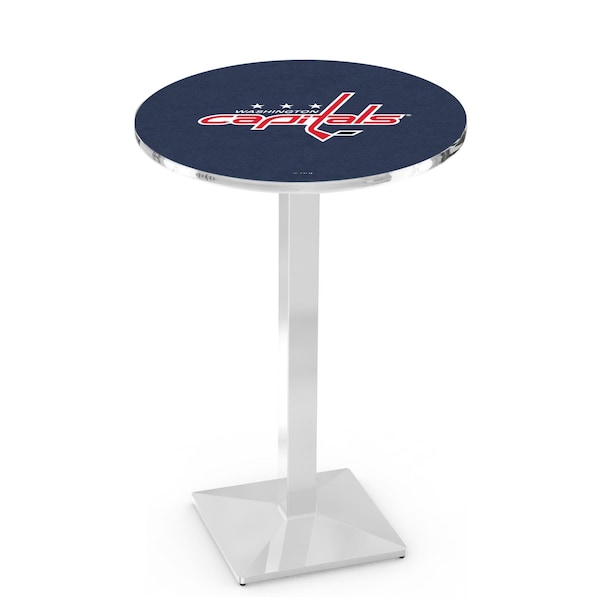 42" Chrome Washington Capitals Pub Table, 36" dia. Top