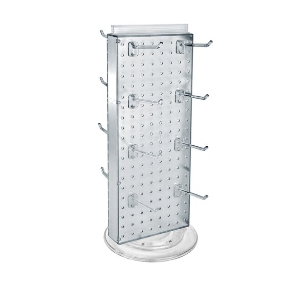 Revolving 8''W x 20.625''H Pegboard Counter Display w/16 4''Hooks