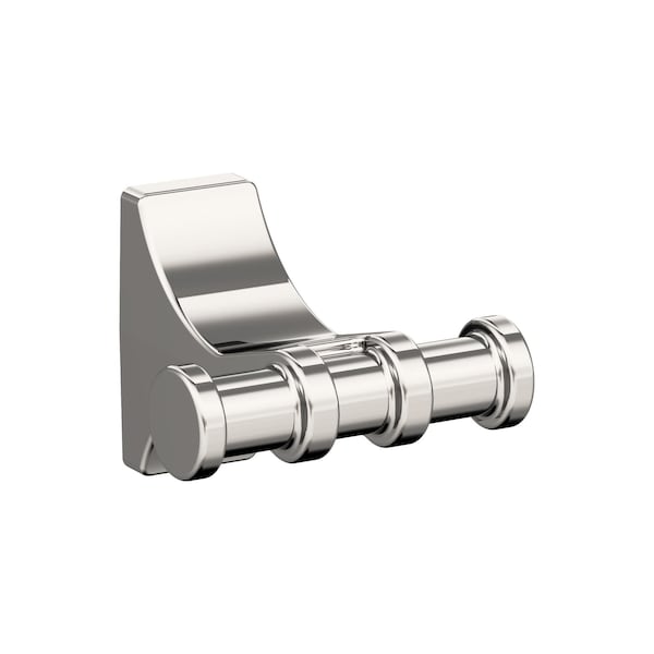 Davenport Polished Nickel Double Prong Robe Hook