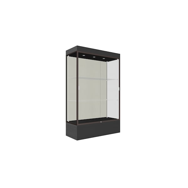 Lighted Floor Display Case 48x76x20, 12" Base, Bronze