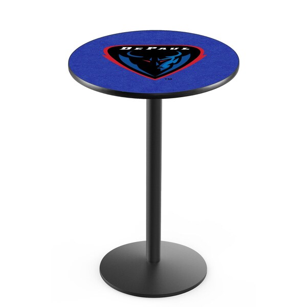42" Blk Wrinkle DePaul Pub Table, 36" dia. Top