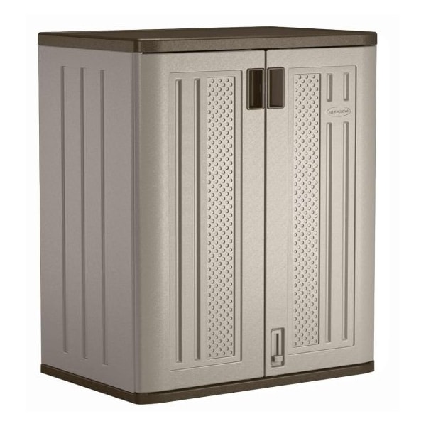 Shelving Storage Cabinet, 36 in H, 30 in W, 20-1/4 in D, Recessed Pull, Padlock Hasp, 2 Shelves