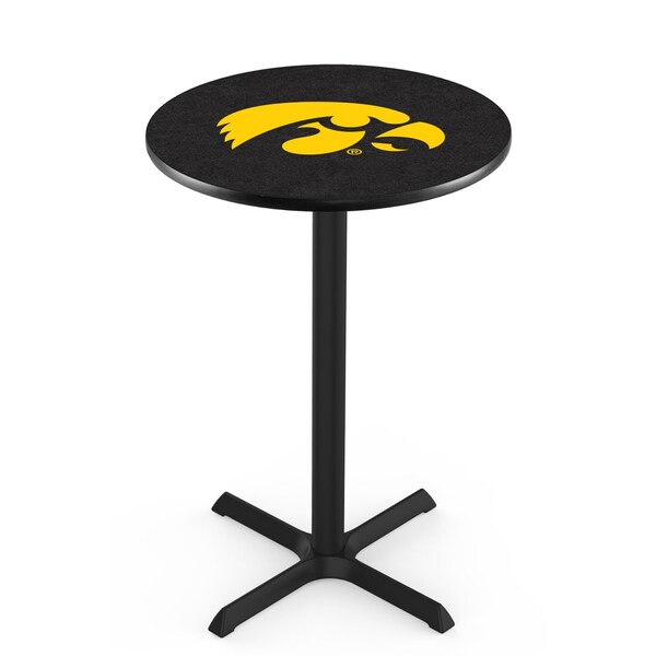 42" Blk Wrinkle Iowa Pub Table, 36" dia. Top