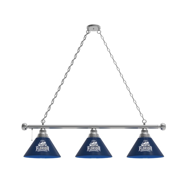 North Florida 3 Shade Billiard Light, Chrome Fixture