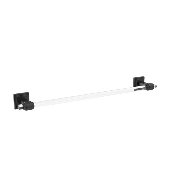 Glacio Clear/Matte Black Contemporary 18 in 457 mm Towel Bar