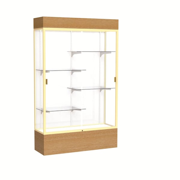 Lighted Floor Display Case 48x80x16, White