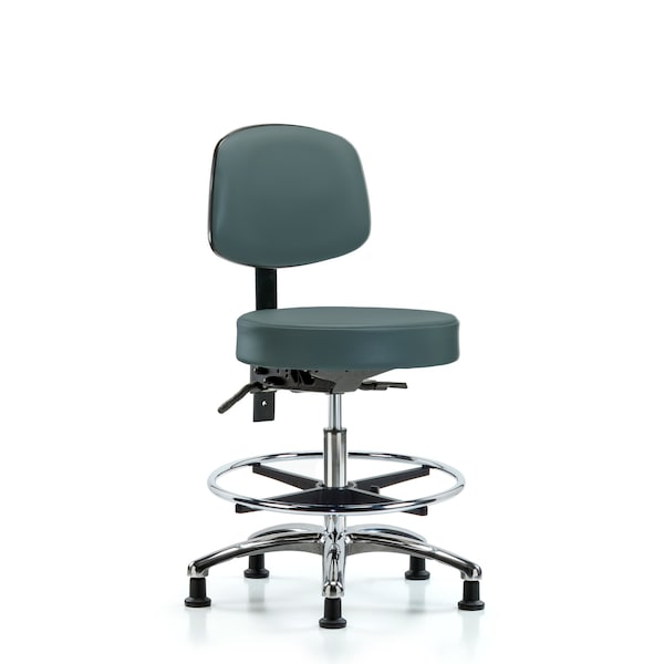 Ben Stool, Med, Vin, Bk Chrome, CF, Gld, Blu