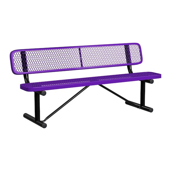 Bench/Back, Portable, 6ft., Purple