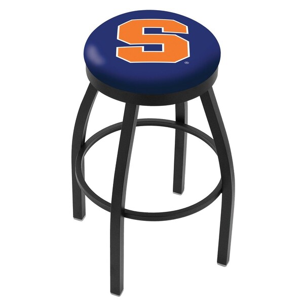 25" Blk Wrinkle Syracuse Swivel Bar Stool, Accent Ring