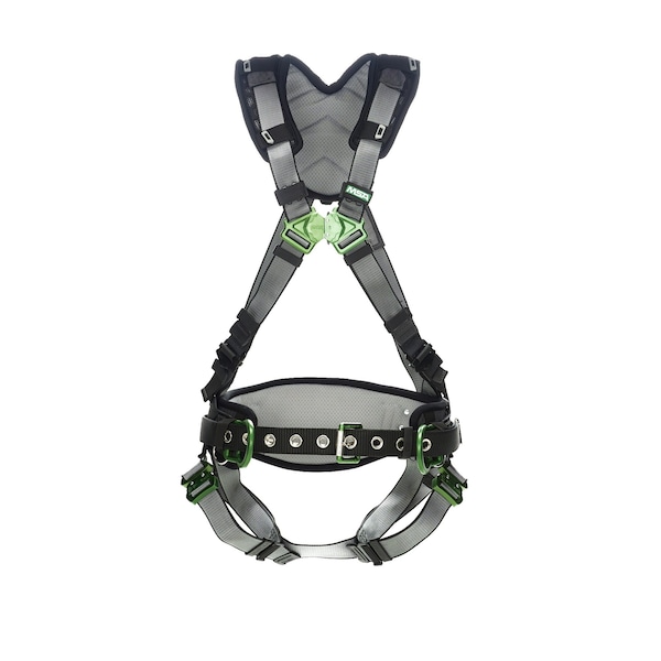 V-FIT Construction Harness, M, Quick-Connect Leg Straps, Back & Hip D-Rings, Shoulder Padding