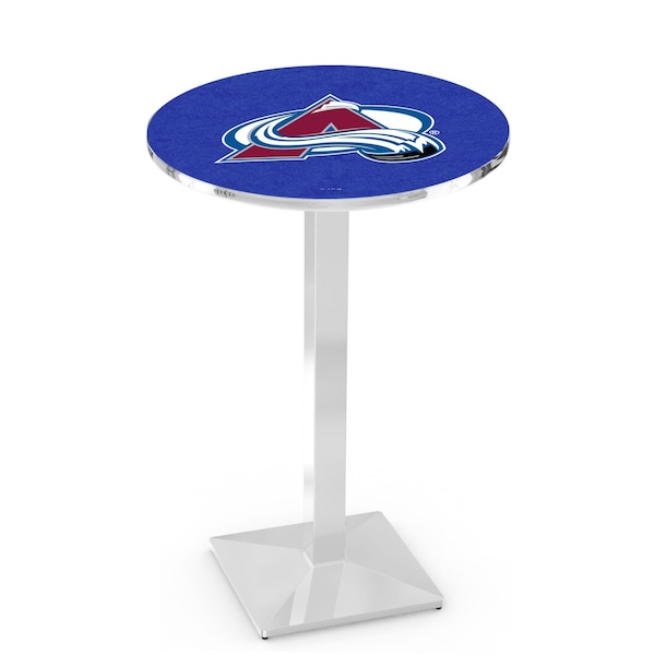 42" Chrome Colorado Avalanche Pub Table, 36" dia. Top