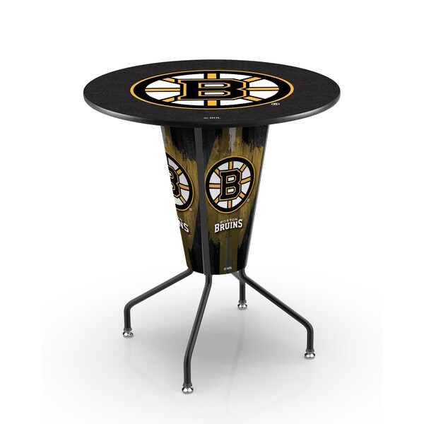 Lighted 42" Black Boston Bruins Pub Table