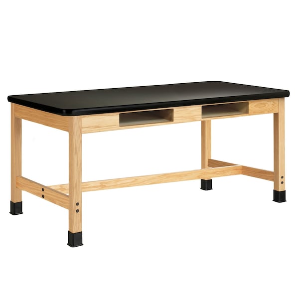 Compartment Table, Red Oak, Wood Surface, 72" W