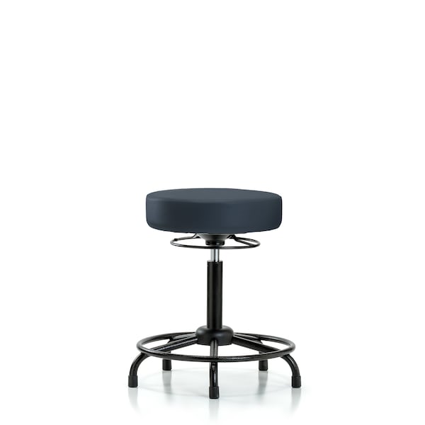 Bench Stool, Med, Vinyl, RT, Glides, Nav