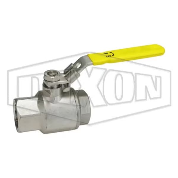 2 pc Ball Valve, 1 in Nominal, FNPT End Style, 316 SSss Steel Body, Full Port, PTFE Seal Softgo