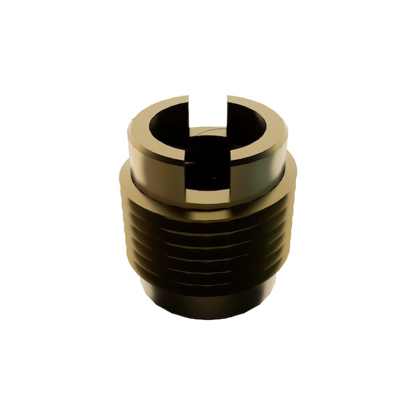 Knife Thread Insert, 3/8"-16 Int Thrd Sz, 1 in L, 1/2 in Dia., Brass, Plain