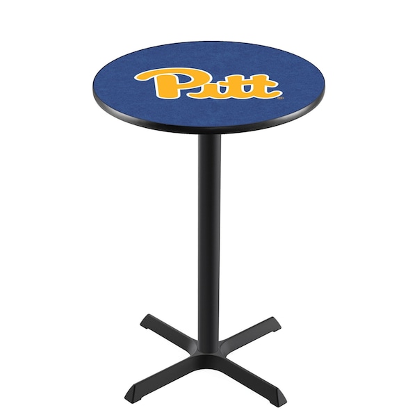 42" Blk Wrinkle Pitt Pub Table, 36" dia. Top