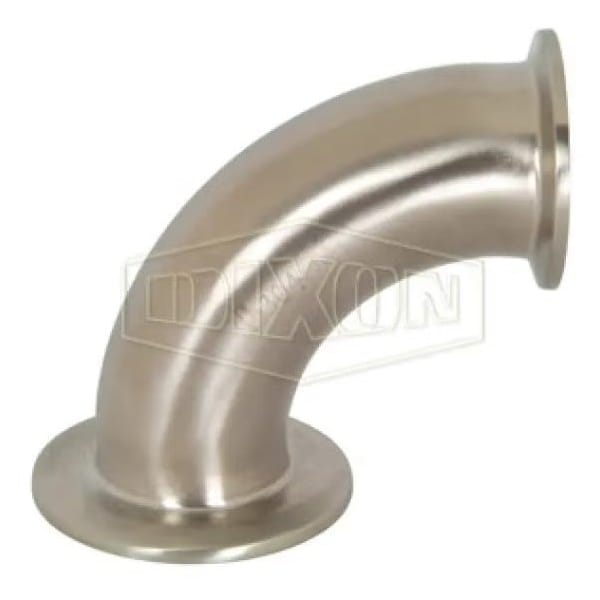Non-Tapered 90Deg Clamp Reducing Elbow, 3 x 2 in, 304/304L SS, Domestic