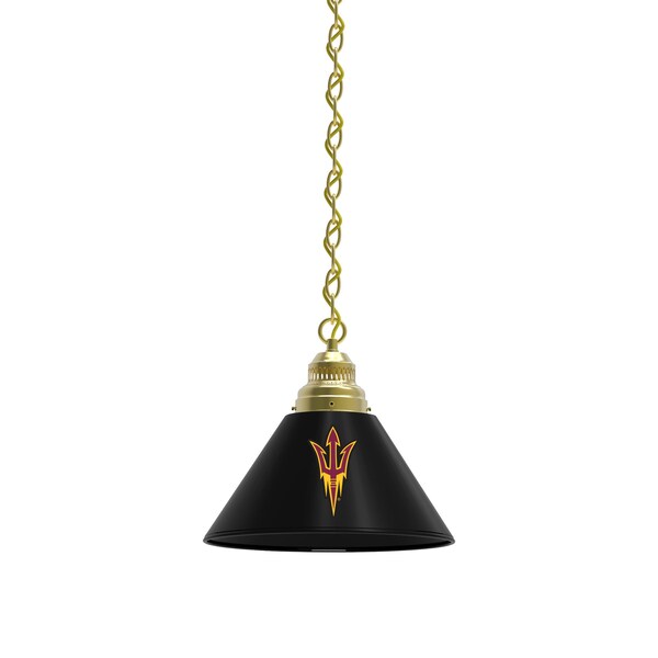 Arizona State Pendant Light, Brass Fixture, Pitchfork