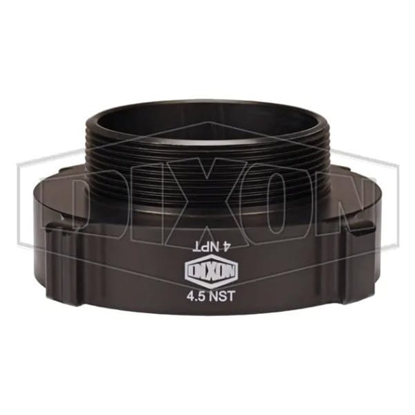 Style N37 Rocker Lug Hydrant Adapter, Female NST NH x MNPT Connection, Aluminum, Hardcoat Anodized