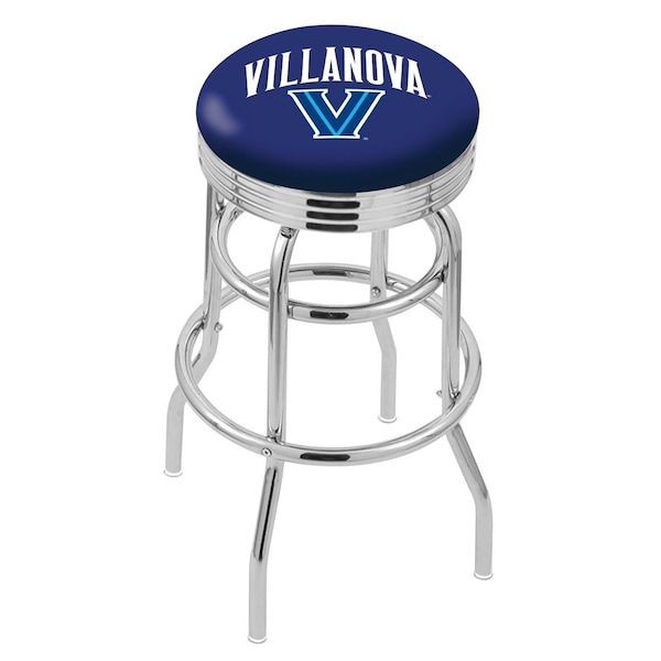25" Chrome 2-Ring Villanova Swivel Bar Stool, Accent Ring