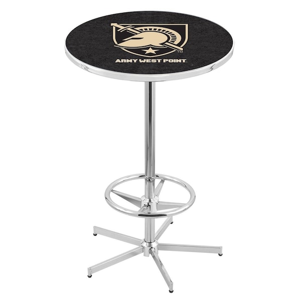 42" Chrome US Military Academy ARMY Pub Table, 36" dia. Top