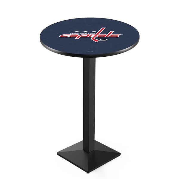 42" Blk Wrinkle Washington Capitals Pub Table, 36" dia. Top