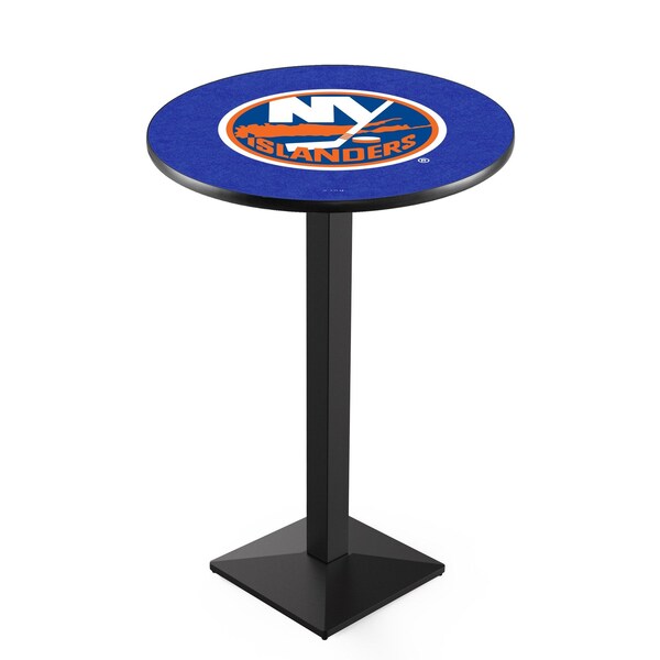42" Blk Wrinkle New York Islanders Pub Table, 36" dia. Top