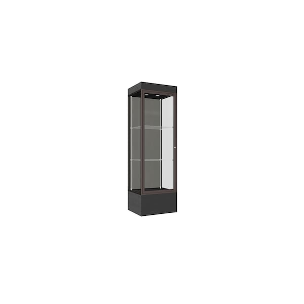 Lighted Floor Display Case 24x76x20, 12" Base, Bronze