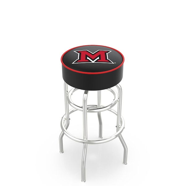 25" Miami (OH) Cushion Seat, 2-Ring Chrome Swivel Bar Stool