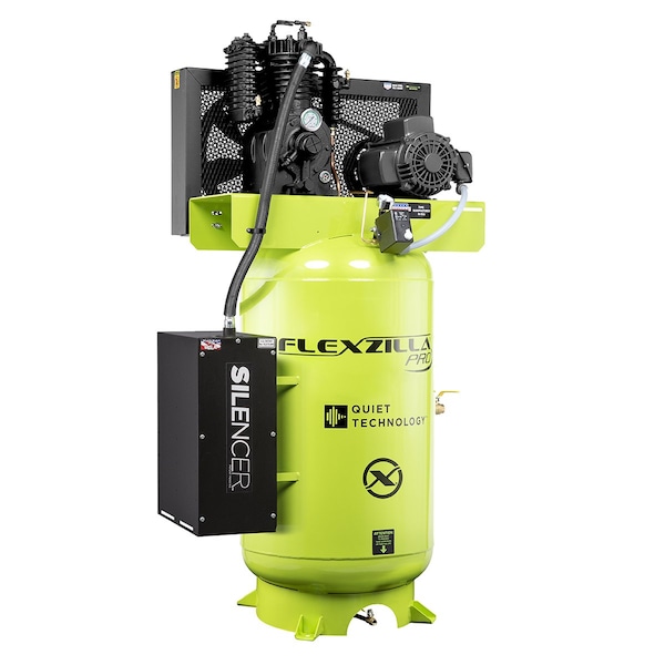 AirCompressor w/Silencer, Station, 5HP, 80G