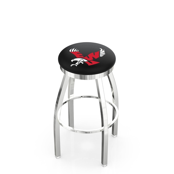25" Chrome Eastern Washington Swivel Bar Stool, Accent Ring