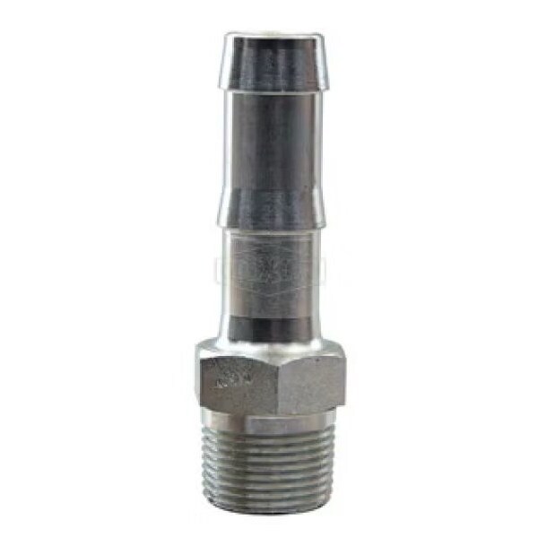 King Hex Nipple, 3/8-18 x 3/8 in Nominal, MNPT x Hose, Steel, Plated, Domestic