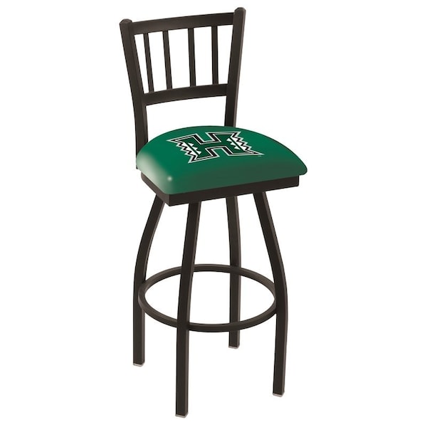 25" Blk Wrinkle Hawaii Swivel Bar Stool, Jailhouse Back