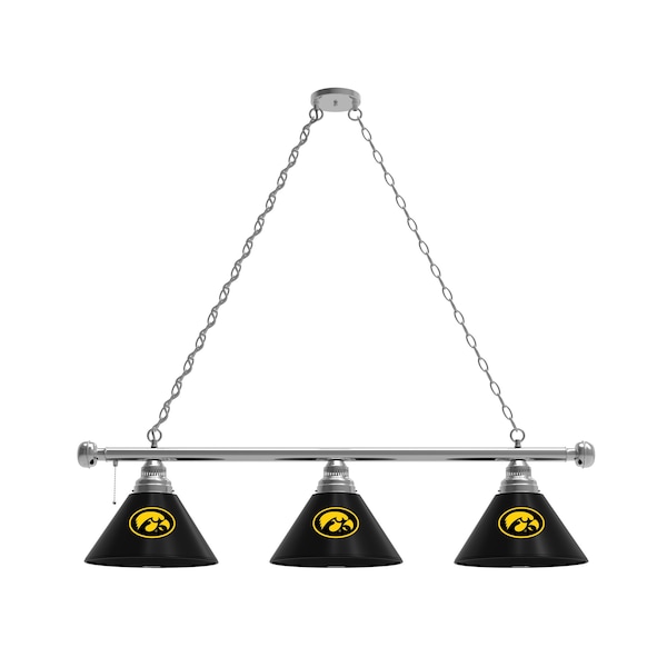 Iowa 3 Shade Billiard Light, Chrome Fixture