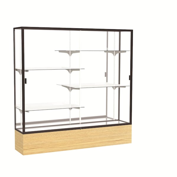 Floor Display Case 72x72x16, Mirror, Dark Bronze