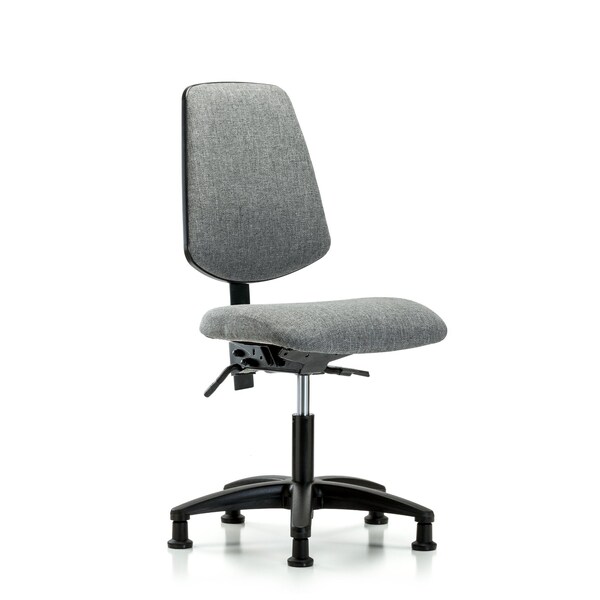 Desk Chair Fab Desk Chair, Med, Bk, Tilt Glides, Gry, No Arms, 19" to 24" Height, Fabric, Grey