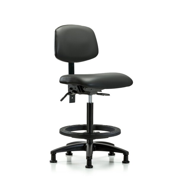 Vinyl Chair, High Bench, Foot Ring, Glides, Carbon