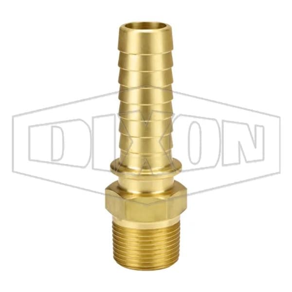 Boss Hose Stem, 1 in, MNPT x Hose Shank, Brass, Domestic