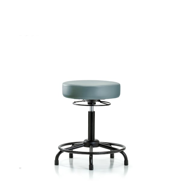Vinyl Stool, Med Bench, Round Tube Base, Glides, Storm