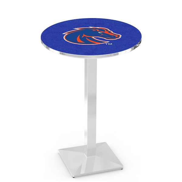 42" Chrome Boise State Pub Table, 36" dia. Top