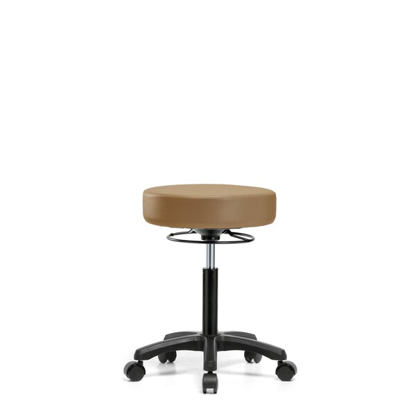 Med Bench Mini-Stool, Vinyl, Casters, Taupe