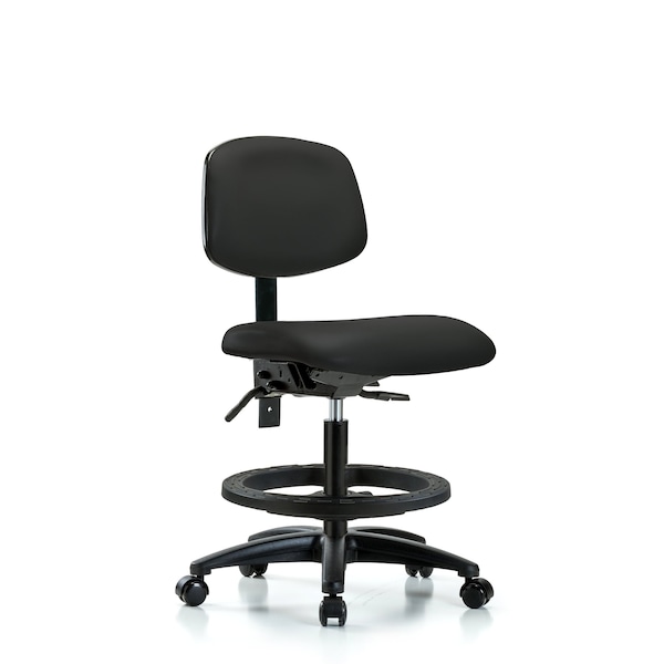 Chair, Vin, Med Bench, Tilt BF Casters, Blk, No Arms, 22" to 29" Height, Black