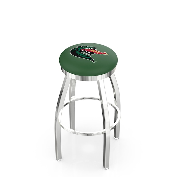 25" Chrome UAB Swivel Bar Stool, Accent Ring