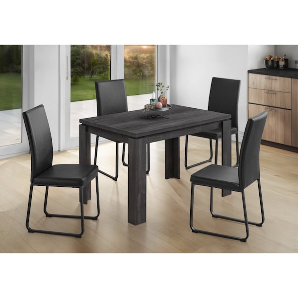Dining Table, 48" Rectangular, Small, Kitchen, Dining Room, Laminate, Black, Contemporary, Modern