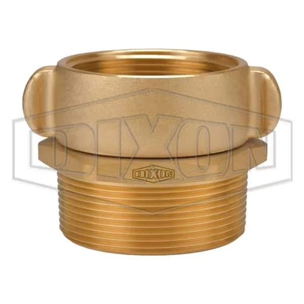 Rocker Lug Adapter, 3 x 2-1/2 in, MNPT x Swivel NST NH, Brass, Domestic