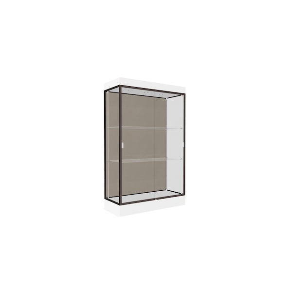 Lighted Floor Display Case 48x76x20, 6" Base, Bronze