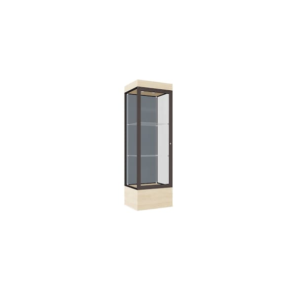 Lighted Floor Display Case 24x76x20, 12" Base, Bronze
