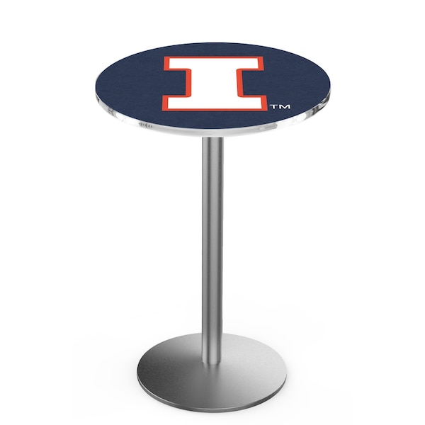42" Stainless Steel Illinois Pub Table, 36" dia. Top